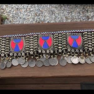 Handmade Glass and Coin Belt